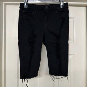 Guess Black Distressed Cropped Jeans